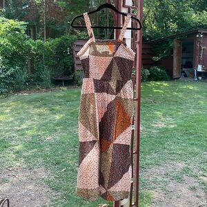 Patchwork tank top dress with pockets. Never worn!